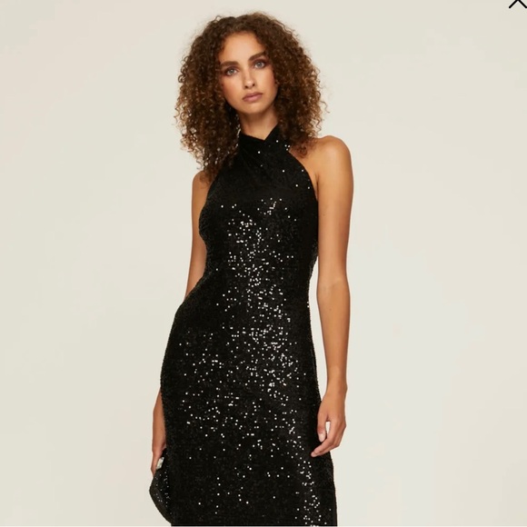 NWT Rachel Roy Sequined Cross Neck Party Cocktail MIDI Dress Size XS - Picture 2 of 11